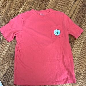 Vineyard Vines Red Tee with Hockey Logo Pocket